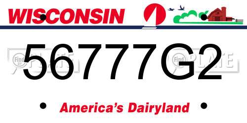 56777G2 Wisconsin License Plate