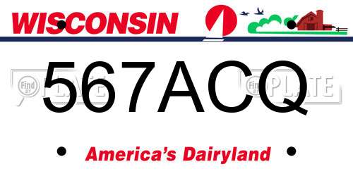 567ACQ Wisconsin License Plate