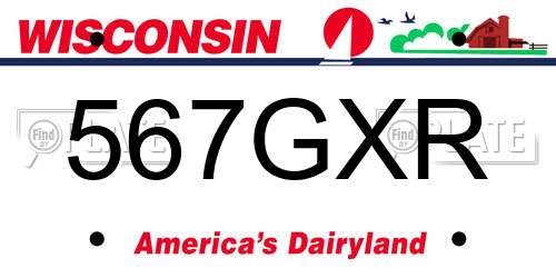 567GXR Wisconsin License Plate