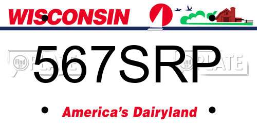 567SRP Wisconsin License Plate
