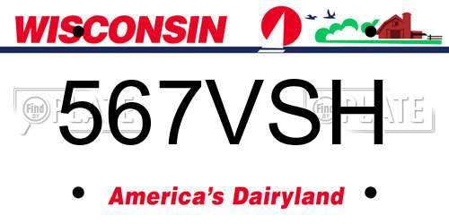 567VSH Wisconsin License Plate