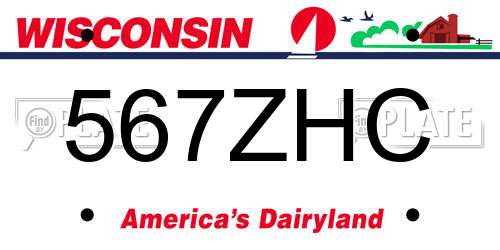 567ZHC Wisconsin License Plate