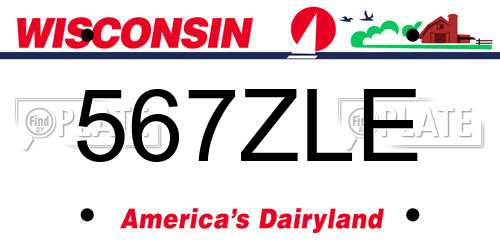 567ZLE Wisconsin License Plate