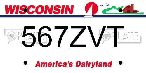 567ZVT Wisconsin License Plate