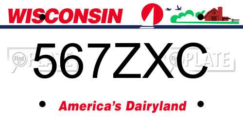 567ZXC Wisconsin License Plate
