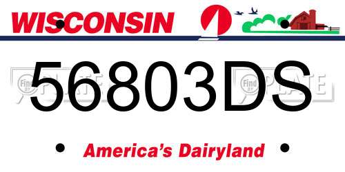 56803DS Wisconsin License Plate