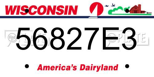 56827E3 Wisconsin License Plate