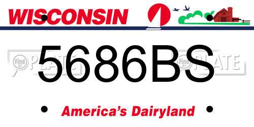5686BS Wisconsin License Plate