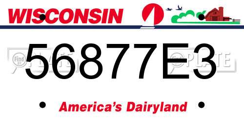 56877E3 Wisconsin License Plate