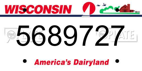5689727 Wisconsin License Plate