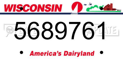 5689761 Wisconsin License Plate