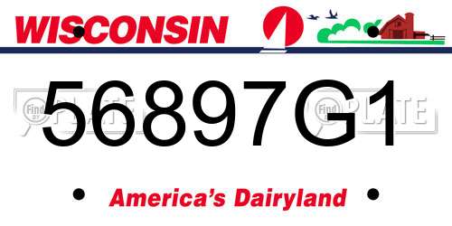 56897G1 Wisconsin License Plate