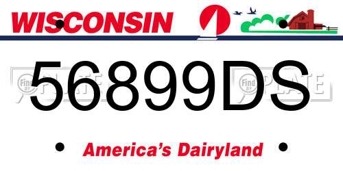56899DS Wisconsin License Plate