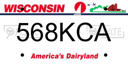 568KCA Wisconsin License Plate
