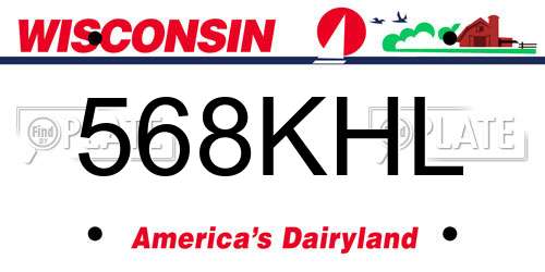 568KHL Wisconsin License Plate