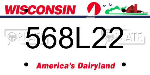 568L22 Wisconsin License Plate