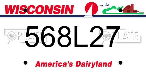 568L27 Wisconsin License Plate