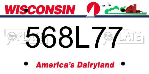 568L77 Wisconsin License Plate