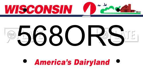 568ORS Wisconsin License Plate