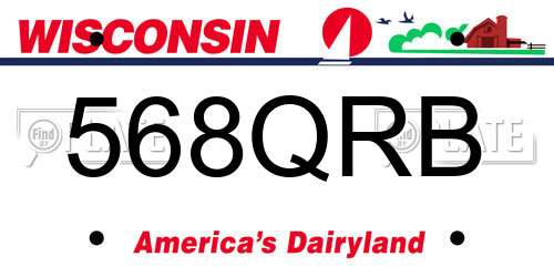568QRB Wisconsin License Plate