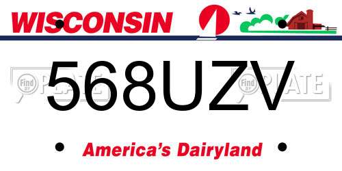 568UZV Wisconsin License Plate