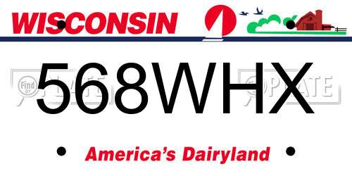 568WHX Wisconsin License Plate