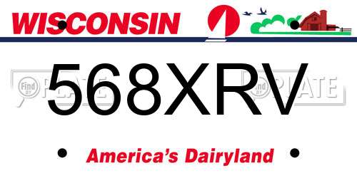 568XRV Wisconsin License Plate