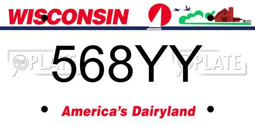 568YY Wisconsin License Plate