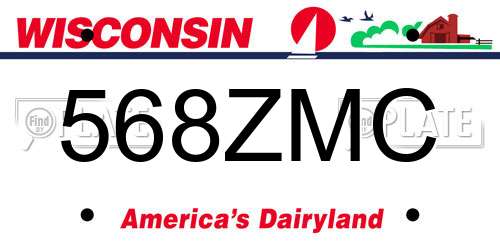 568ZMC Wisconsin License Plate