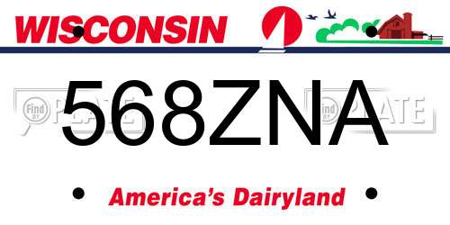 568ZNA Wisconsin License Plate