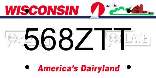 568ZTT Wisconsin License Plate