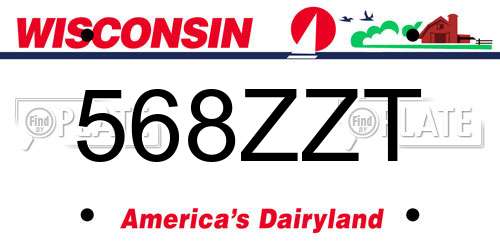 568ZZT Wisconsin License Plate
