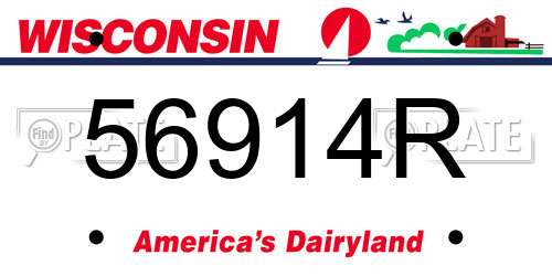 56914R Wisconsin License Plate