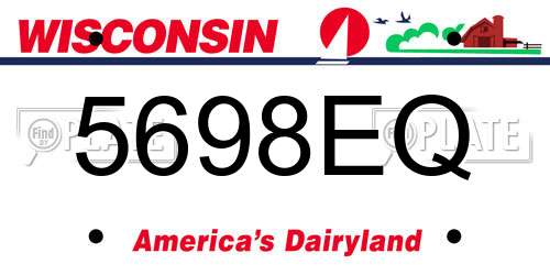 5698EQ Wisconsin License Plate