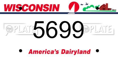 5699 Wisconsin License Plate