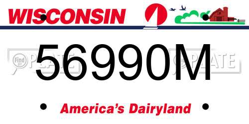 56990M Wisconsin License Plate
