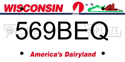 569BEQ Wisconsin License Plate