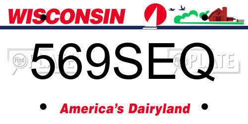569SEQ Wisconsin License Plate