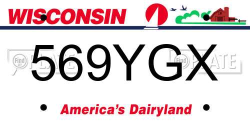 569YGX Wisconsin License Plate