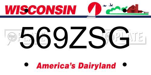 569ZSG Wisconsin License Plate