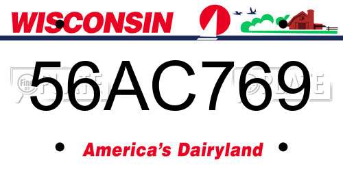 56AC769 Wisconsin License Plate