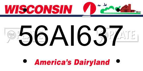 56AI637 Wisconsin License Plate