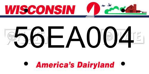 56EA004 Wisconsin License Plate