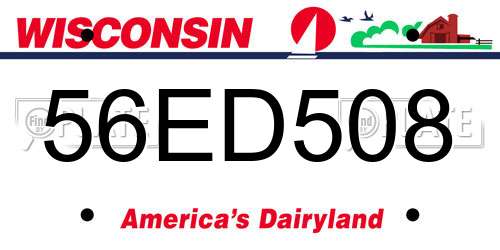 56ED508 Wisconsin License Plate