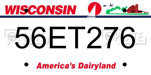 56ET276 Wisconsin License Plate