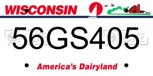 56GS405 Wisconsin License Plate