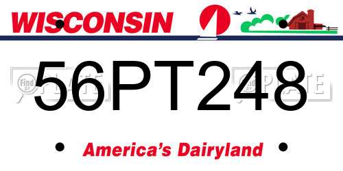 56PT248 Wisconsin License Plate