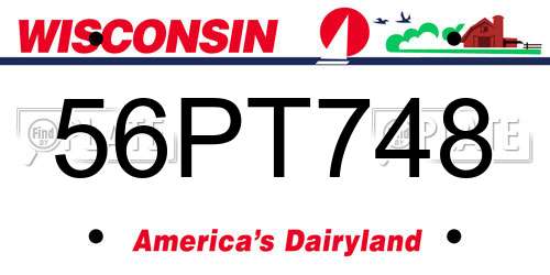 56PT748 Wisconsin License Plate