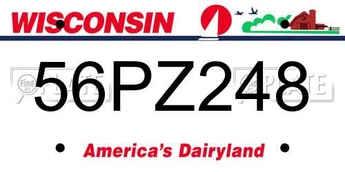 56PZ248 Wisconsin License Plate