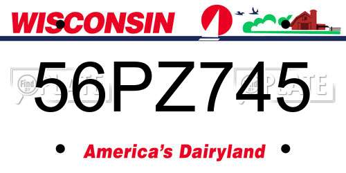 56PZ745 Wisconsin License Plate